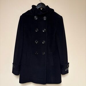 Black Wool Cashmere Blend Coat